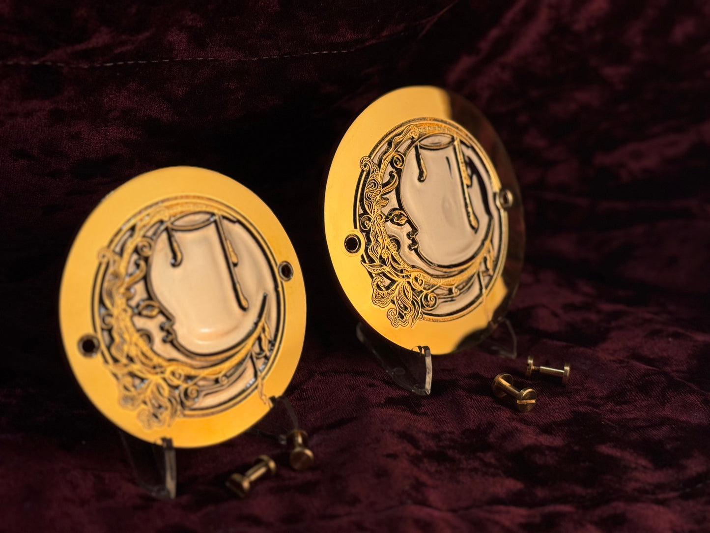 Custom Side Plate Discs for replica belts.